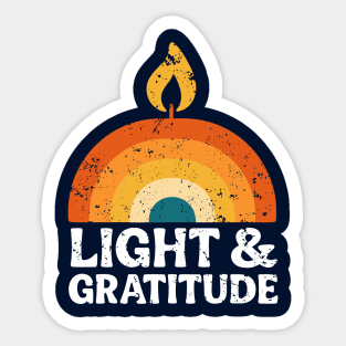 Light & Gratitude – Retro Flame Design Sticker